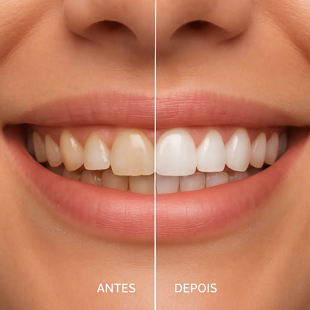 Antes e depois: clareamento e alinhamento do sorriso